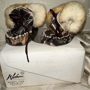 Weber Camo Leather‎ Good Mossy Oak Break-up Baby Sz Small Slipper Shoe